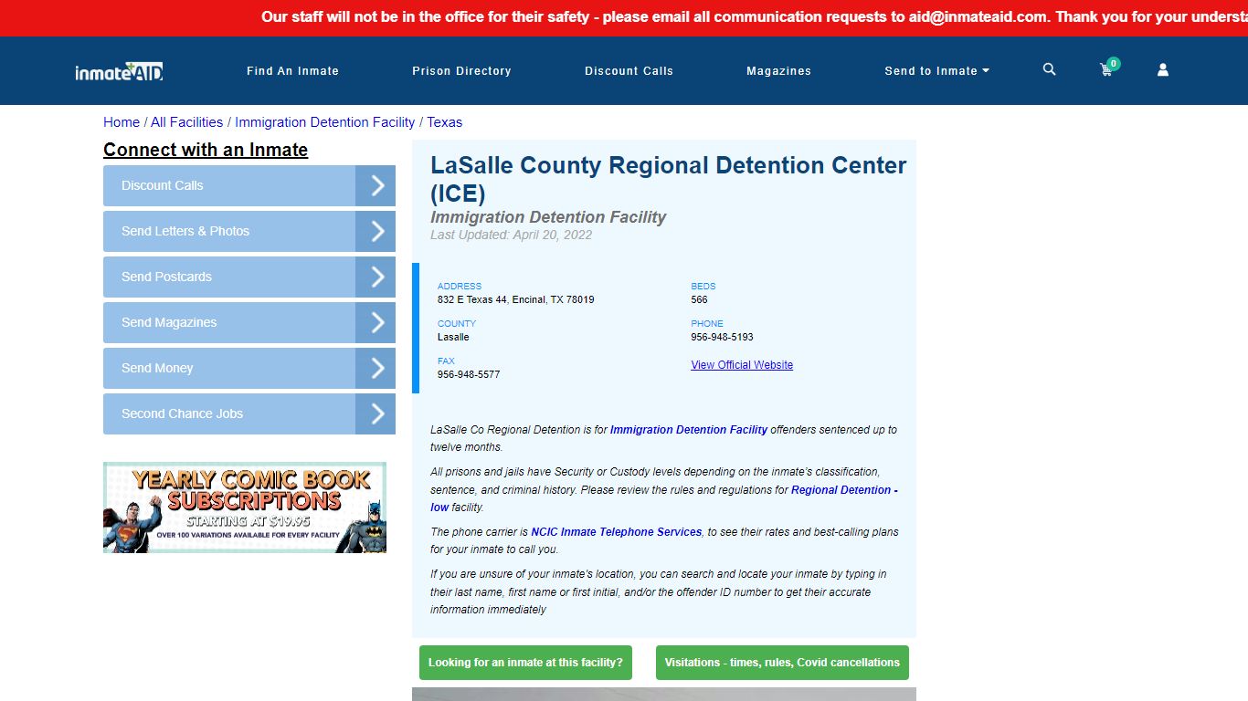 LaSalle County Regional Detention Center (ICE) - Inmate ...